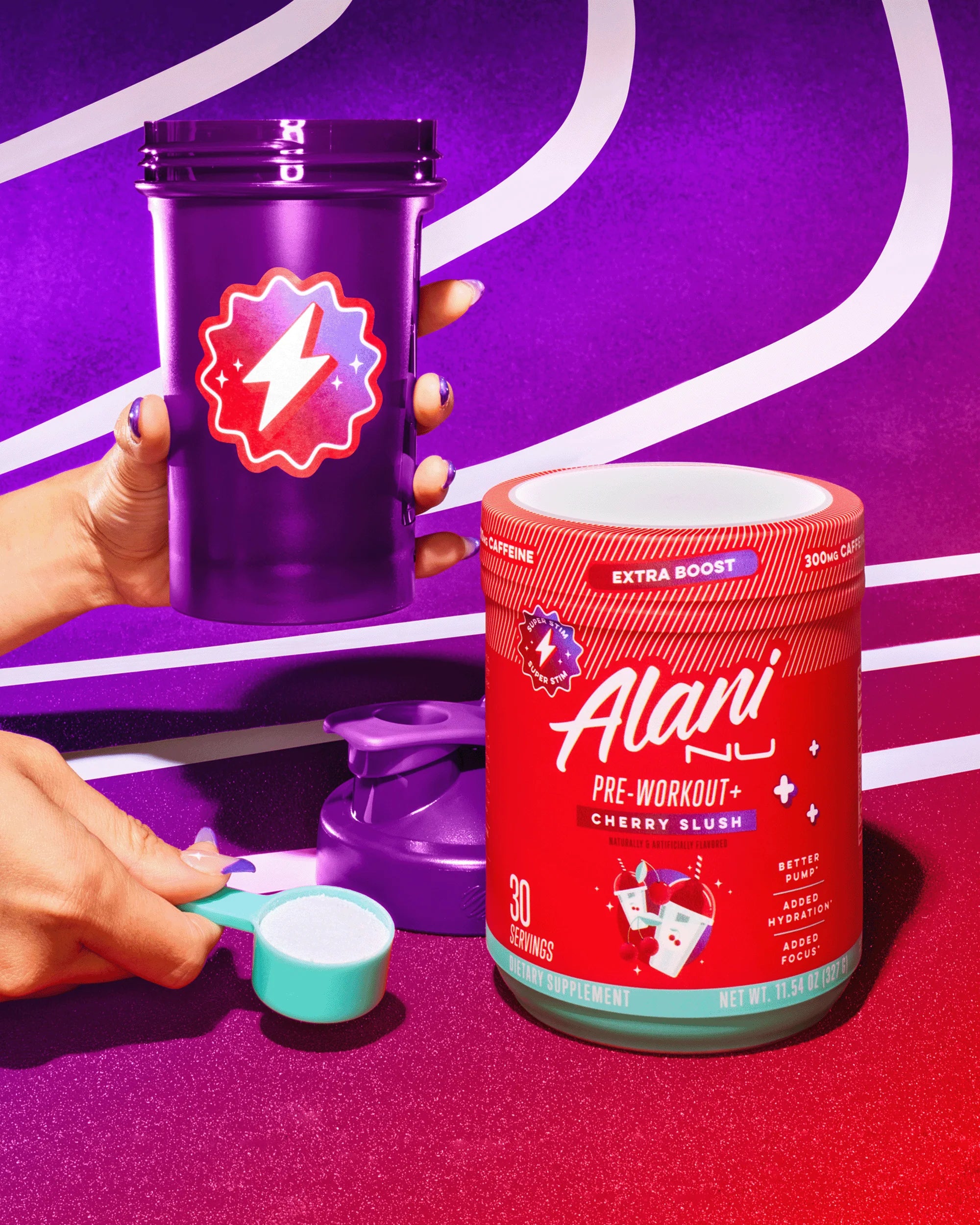 Alani Nu Featured Pre-Workout+ - Cherry Slush - Image 3